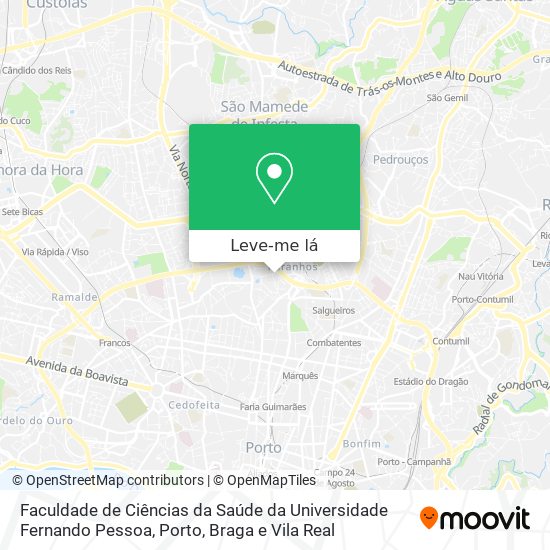 Faculdade de Ciências da Saúde da Universidade Fernando Pessoa mapa