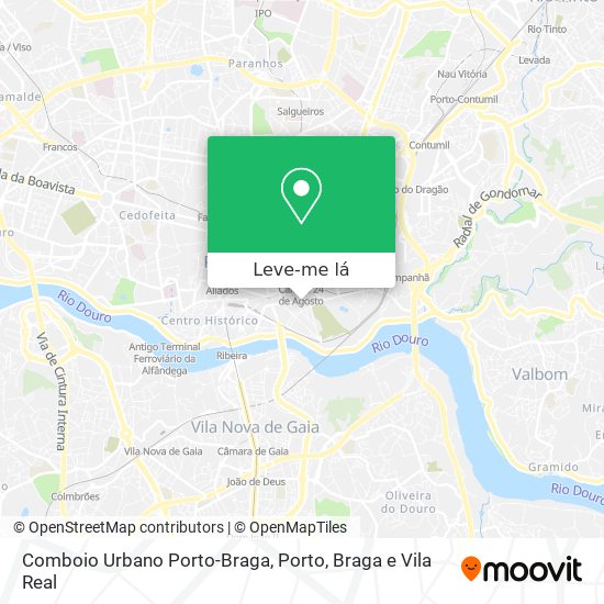 Comboio Urbano Porto-Braga mapa