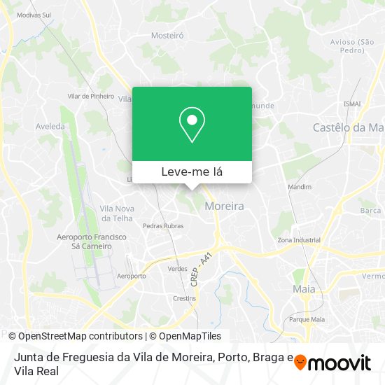 Junta de Freguesia da Vila de Moreira mapa