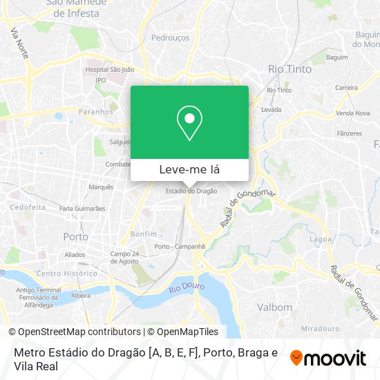 Metro Estádio do Dragão [A, B, E, F] mapa