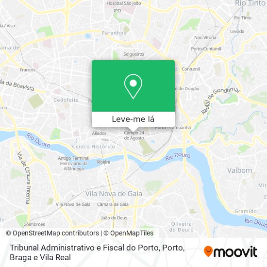 Tribunal Administrativo e Fiscal do Porto mapa