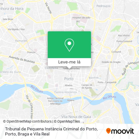 Tribunal de Pequena Instância Criminal do Porto mapa