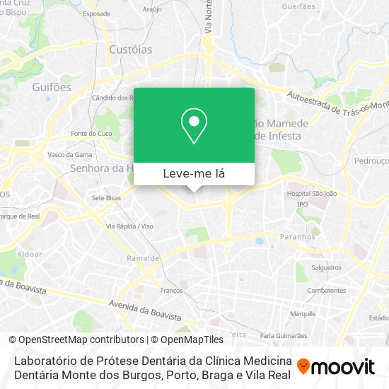 Laboratório de Prótese Dentária da Clínica Medicina Dentária Monte dos Burgos mapa