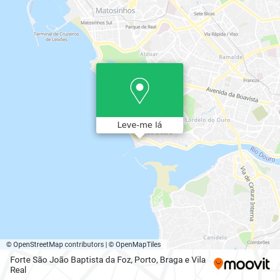 Forte São João Baptista da Foz mapa
