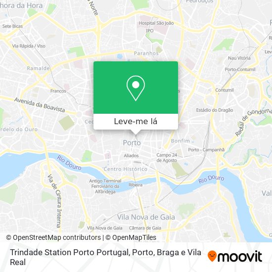 Trindade Station Porto Portugal mapa
