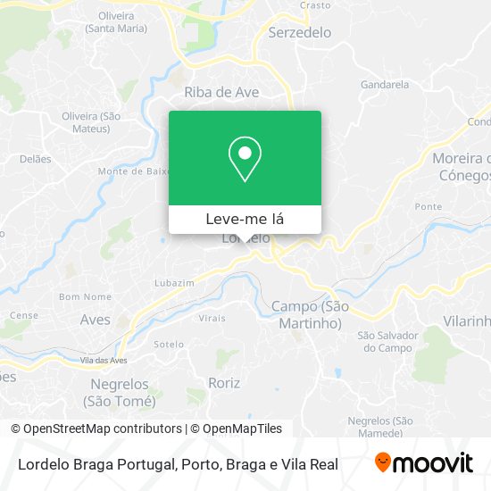 Lordelo Braga Portugal mapa