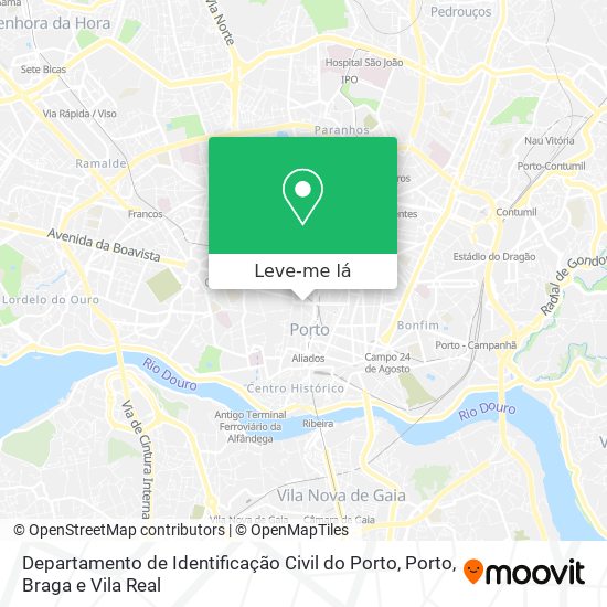 Departamento de Identificação Civil do Porto mapa