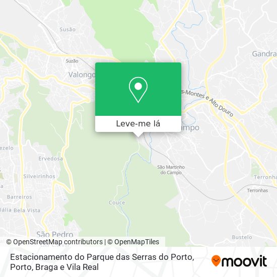 Estacionamento do Parque das Serras do Porto mapa