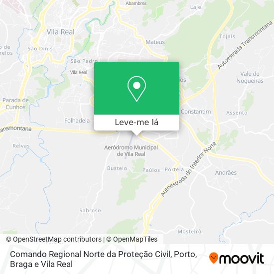 Comando Regional Norte da Proteção Civil mapa