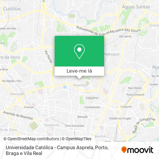 Universidade Católica - Campus Asprela mapa