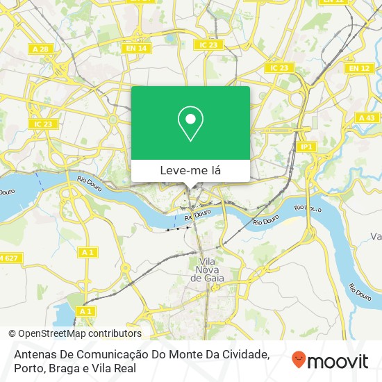 Antenas De Comunicação Do Monte Da Cividade mapa