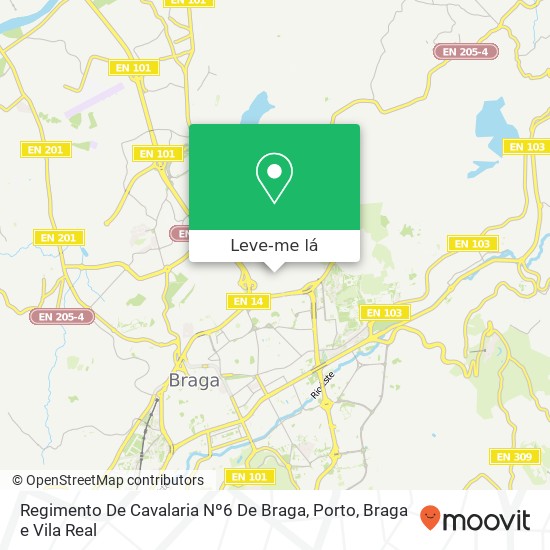 Regimento De Cavalaria Nº6 De Braga mapa