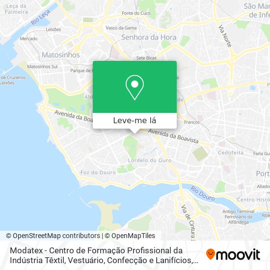 Modatex - Centro de Formação Profissional da Indústria Têxtil, Vestuário, Confecção e Lanifícios mapa