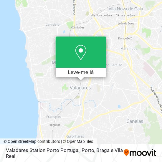 Valadares Station Porto Portugal mapa