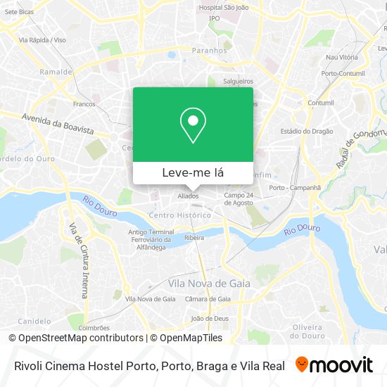 Rivoli Cinema Hostel Porto mapa