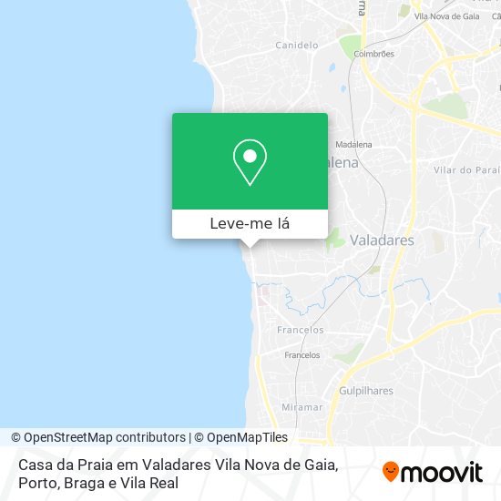 Casa da Praia em Valadares Vila Nova de Gaia mapa
