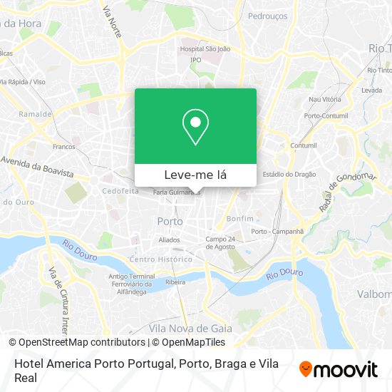 Hotel America Porto Portugal mapa