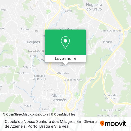 Capela de Nossa Senhora dos Milagres Em Oliveira de Azeméis mapa