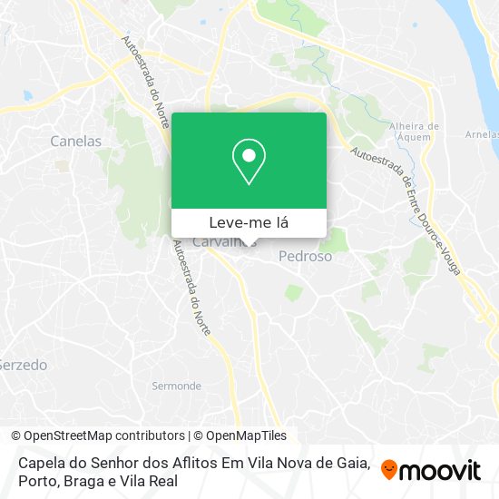 Capela do Senhor dos Aflitos Em Vila Nova de Gaia mapa