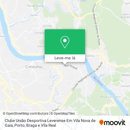 Clube União Desportiva Leverense Em Vila Nova de Gaia mapa
