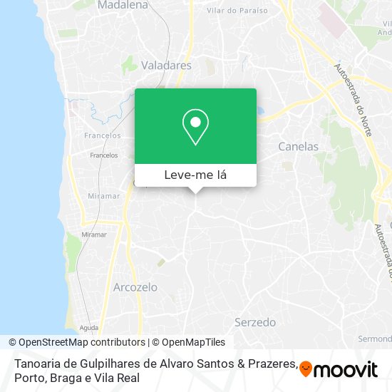 Tanoaria de Gulpilhares de Alvaro Santos & Prazeres mapa