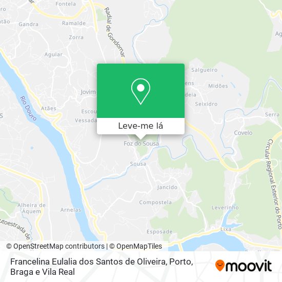 Francelina Eulalia dos Santos de Oliveira mapa
