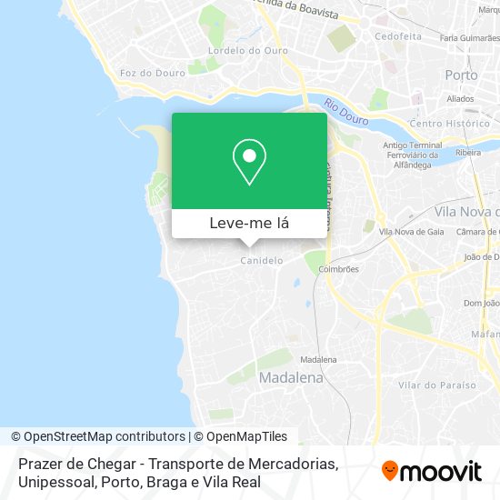 Prazer de Chegar - Transporte de Mercadorias, Unipessoal mapa