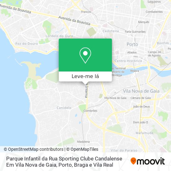 Parque Infantil da Rua Sporting Clube Candalense Em Vila Nova de Gaia mapa