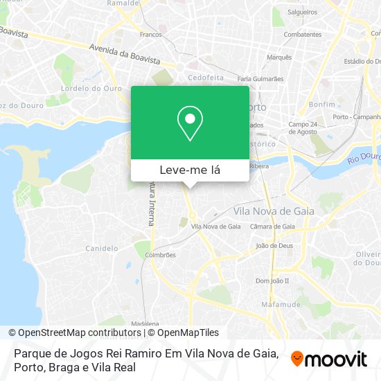 Parque de Jogos Rei Ramiro Em Vila Nova de Gaia mapa