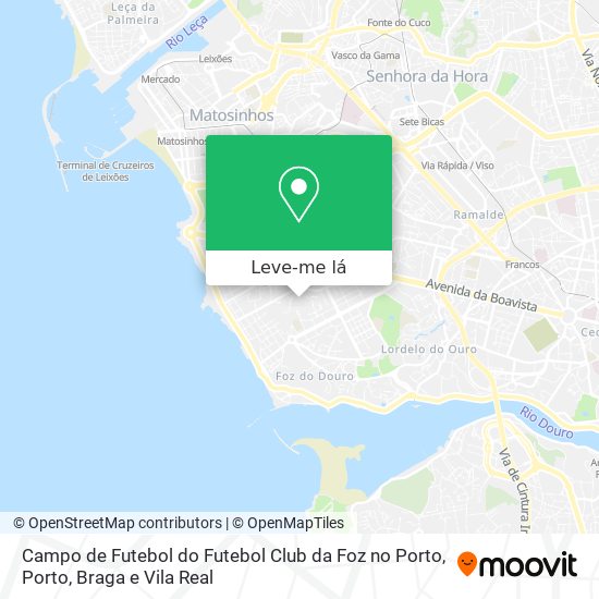 Campo de Futebol do Futebol Club da Foz no Porto mapa