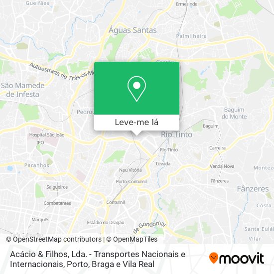 Acácio & Filhos, Lda. - Transportes Nacionais e Internacionais mapa