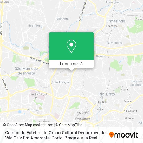 Campo de Futebol do Grupo Cultural Desportivo de Vila Caíz Em Amarante mapa