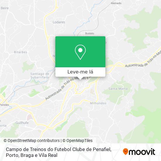 Campo de Treinos do Futebol Clube de Penafiel mapa