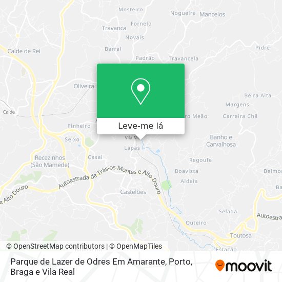 Parque de Lazer de Odres Em Amarante mapa