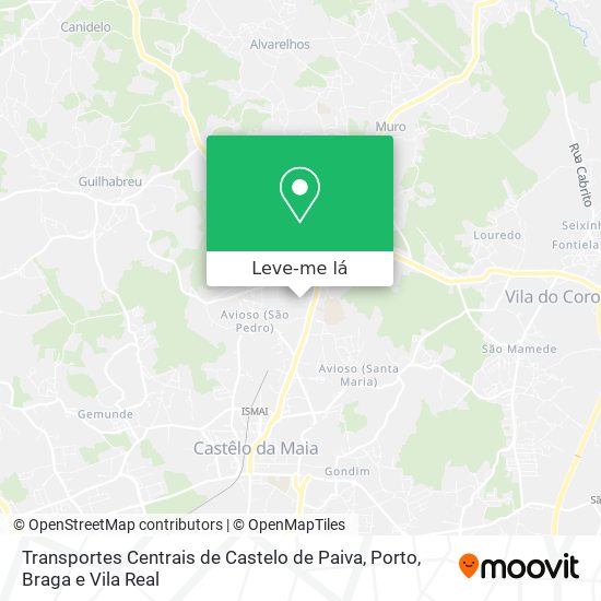 Transportes Centrais de Castelo de Paiva mapa