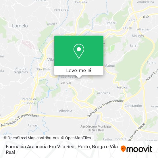 Farmácia Araucaria Em Vila Real mapa