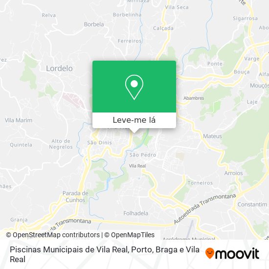 Piscinas Municipais de Vila Real mapa