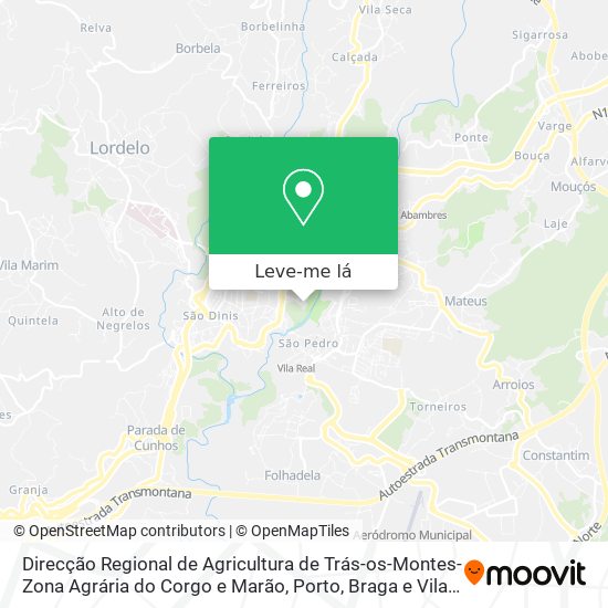 Direcção Regional de Agricultura de Trás-os-Montes-Zona Agrária do Corgo e Marão mapa