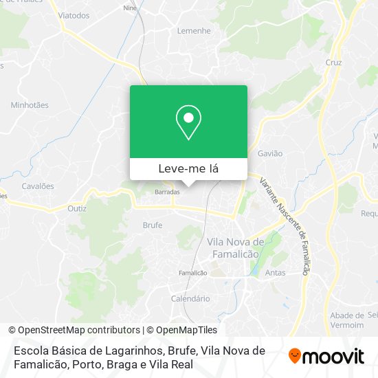 Escola Básica de Lagarinhos, Brufe, Vila Nova de Famalicão mapa