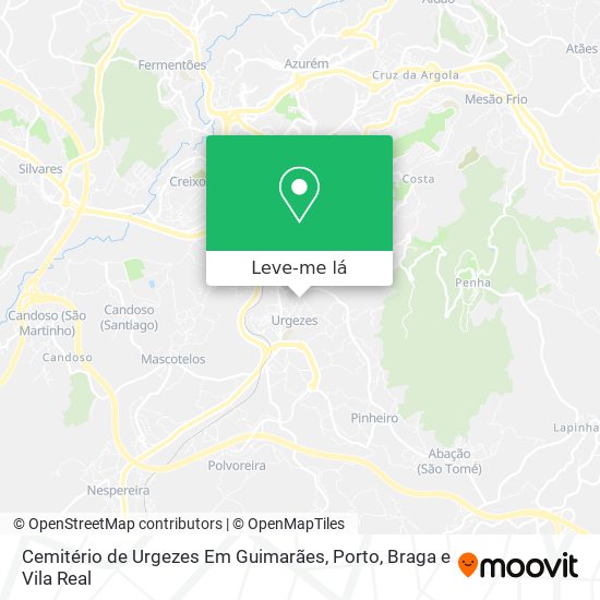 Cemitério de Urgezes Em Guimarães mapa