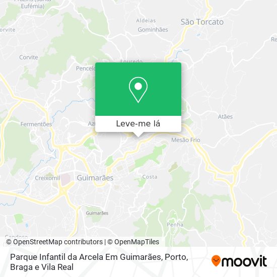 Parque Infantil da Arcela Em Guimarães mapa