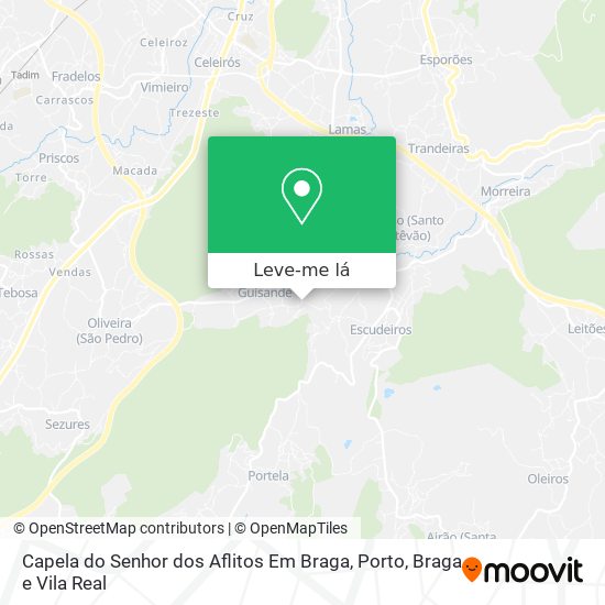Capela do Senhor dos Aflitos Em Braga mapa