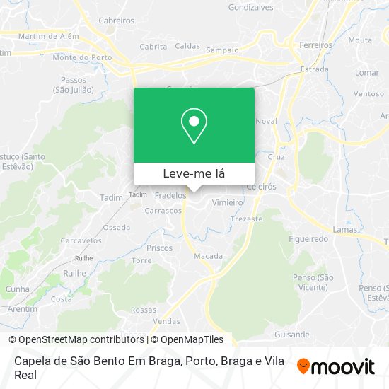 Capela de São Bento Em Braga mapa