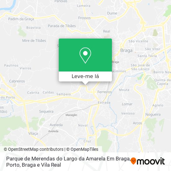 Parque de Merendas do Largo da Amarela Em Braga mapa