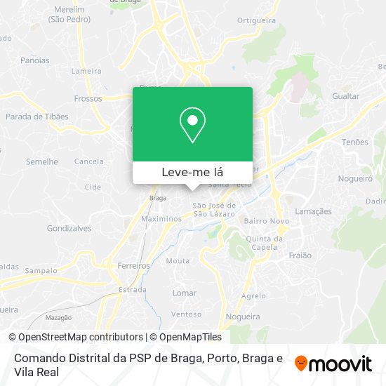 Comando Distrital da PSP de Braga mapa