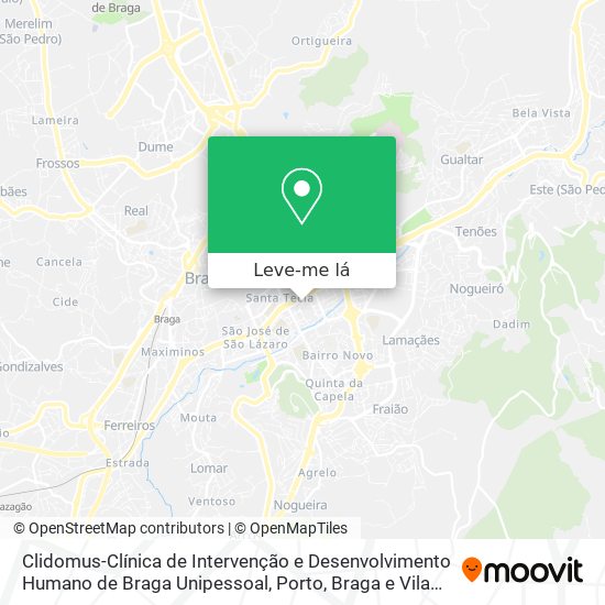 Clidomus-Clínica de Intervenção e Desenvolvimento Humano de Braga Unipessoal mapa