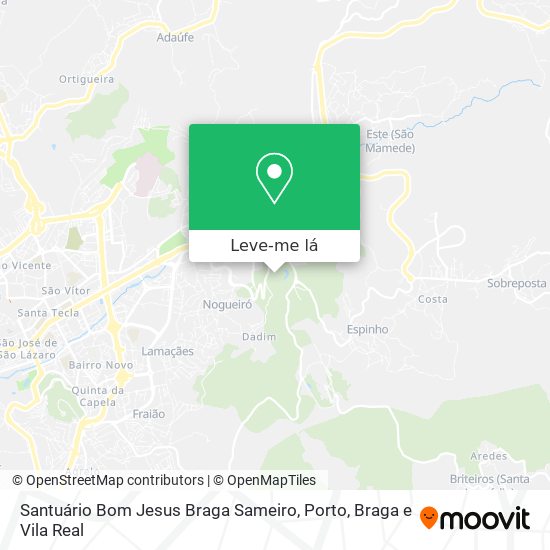 Santuário Bom Jesus Braga Sameiro mapa