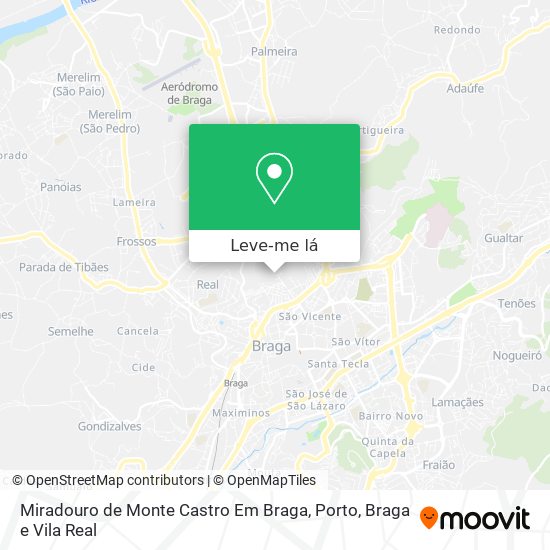 Miradouro de Monte Castro Em Braga mapa