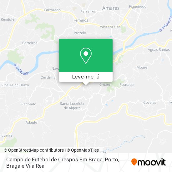 Campo de Futebol de Crespos Em Braga mapa