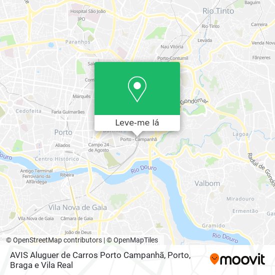 AVIS Aluguer de Carros Porto Campanhã mapa